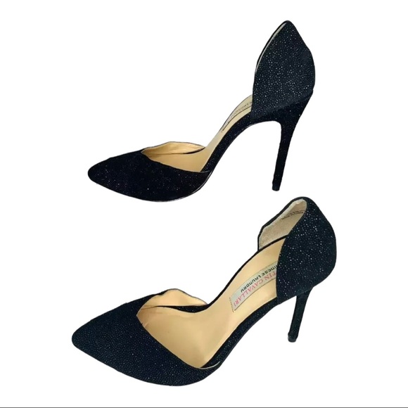 Kristin Cavallari Chinese Laundry Glass Beaded Stilettos Black Caviar Leather 9 - Picture 8 of 10